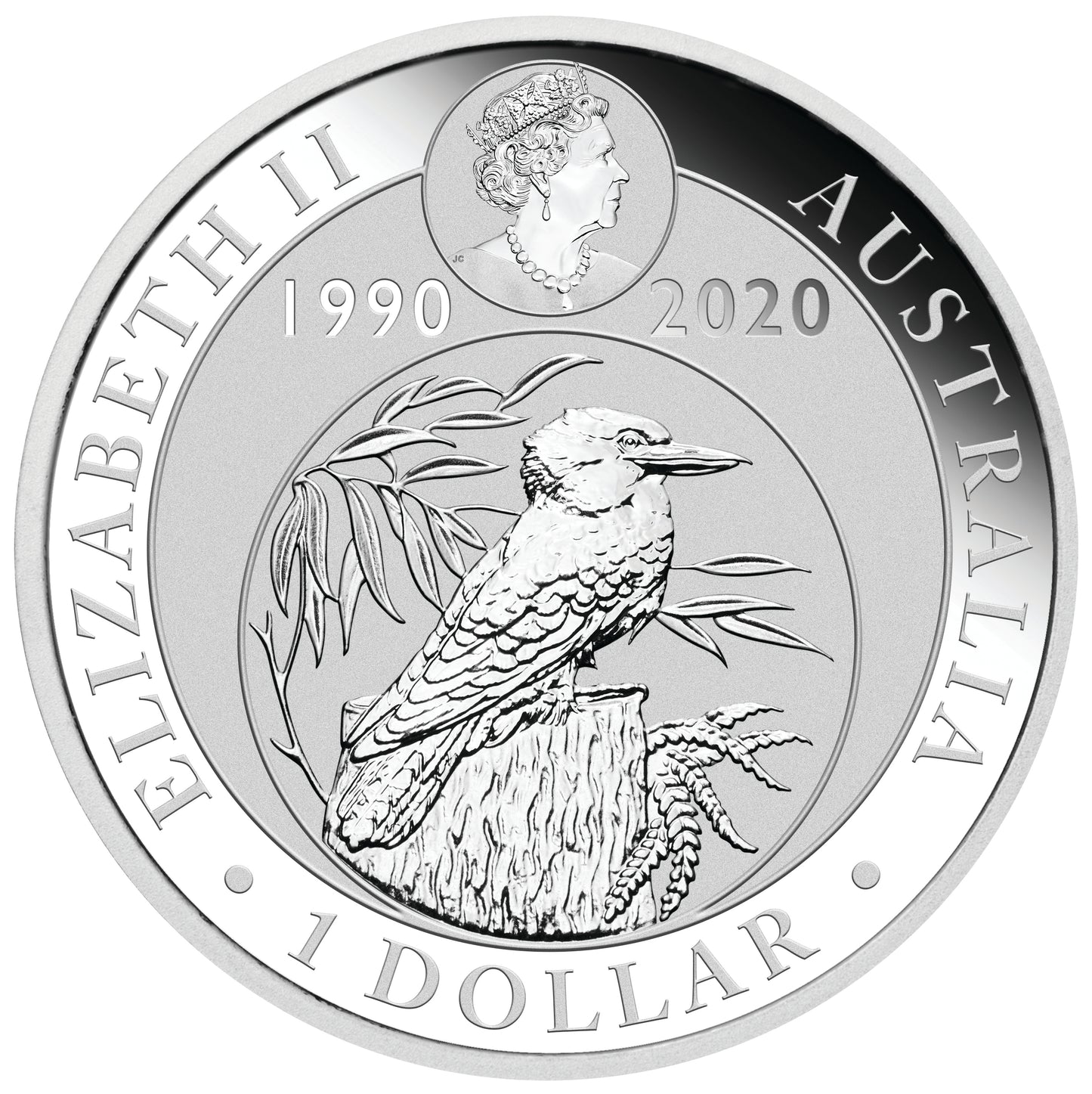 2020 $1 WMF Berlin 30th Anniversary Australian Kookaburra 1oz Silver Coloured Proof Coin
