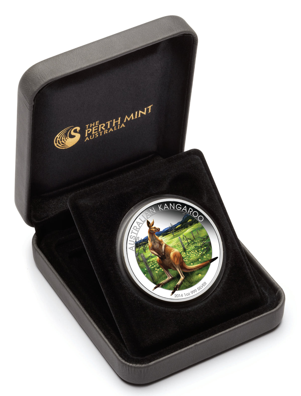 2014 $1 WMF Berlin Kangaroo 1oz Silver Coloured Proof Coin