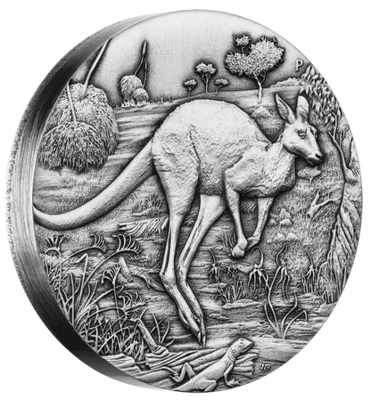 2016 $2 Australian Kangaroo 2oz Silver Antiqued Coin