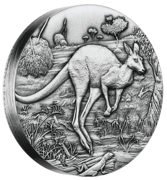 2016 $2 Australian Kangaroo 2oz Silver Antiqued Coin