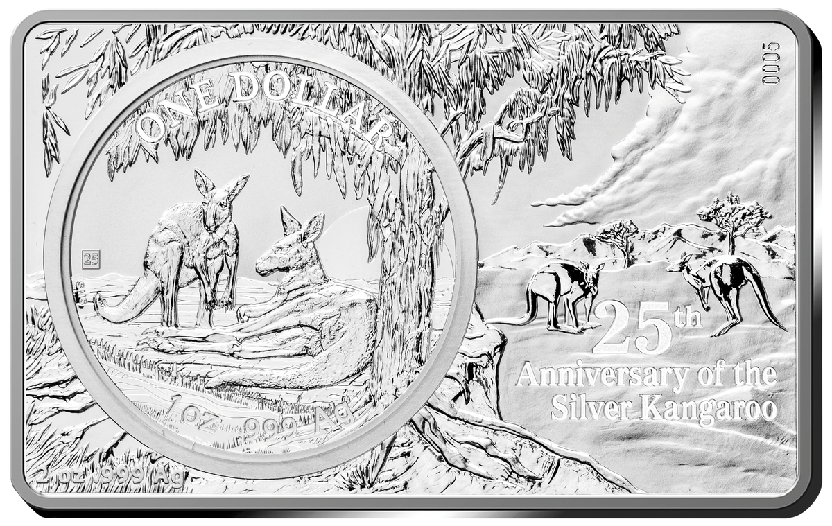 2018 25th Anniversary of The Silver Kangaroo 3oz Silver Coin & Bar Set