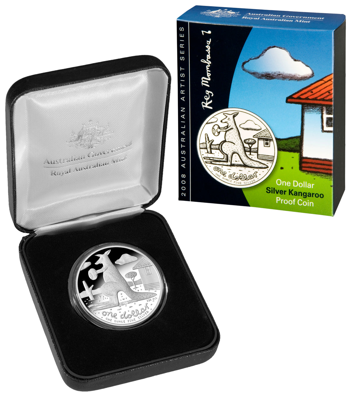 2008 $1 Australian Artist Kangaroo 1oz Silver Proof Coin