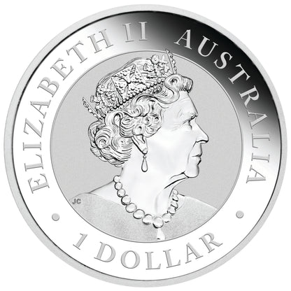 2019 $1 Australian Kangaroo 1oz Silver Gilded Coin