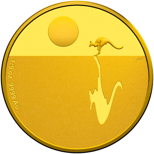 2017 $25 Kangaroo At Sunset 10th Anniversary 1/5oz Gold Proof Coin