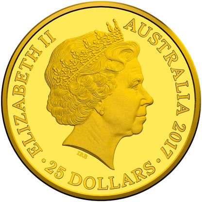 2017 $25 Kangaroo At Sunset 10th Anniversary 1/5oz Gold Proof Coin