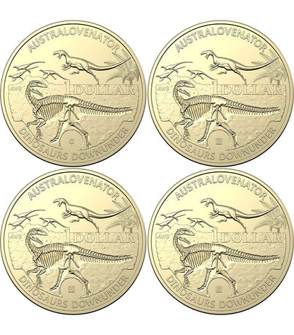 2022 $1 Dinosaurs Down Under Uncirculated 4 Coin Set
