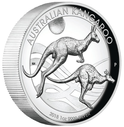2018 $1 Australian Kangaroo 1oz Silver High Relief Proof Coin