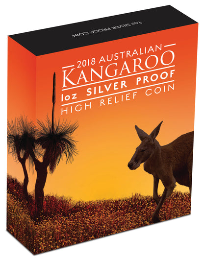 2018 $1 Australian Kangaroo 1oz Silver High Relief Proof Coin