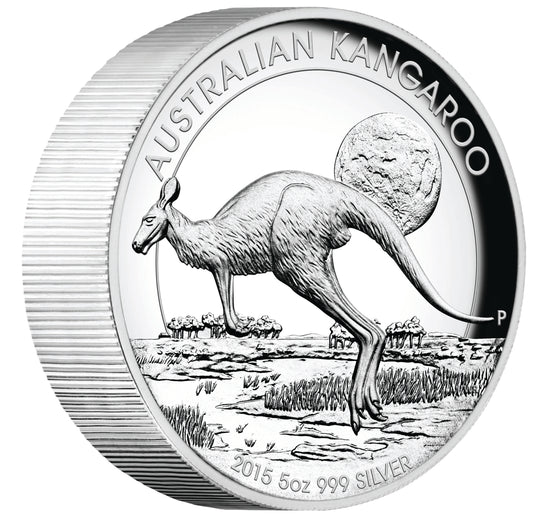 2015 $8 Australian Kangaroo 5oz Silver High Relief Proof Coin