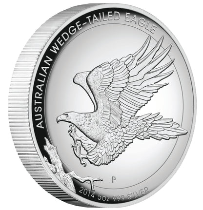 2014 $8 Australian Wedge-Tailed Eagle 5oz Silver High Relief Proof Coin