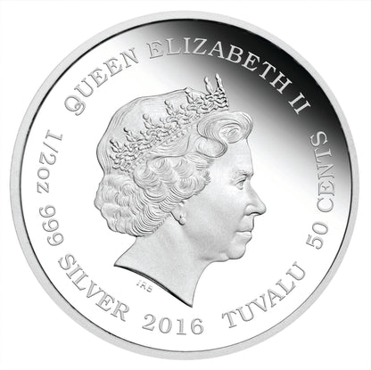 Tuvalu 2016 50c Cubs Lynx 1/2oz Silver Coloured Proof Coin