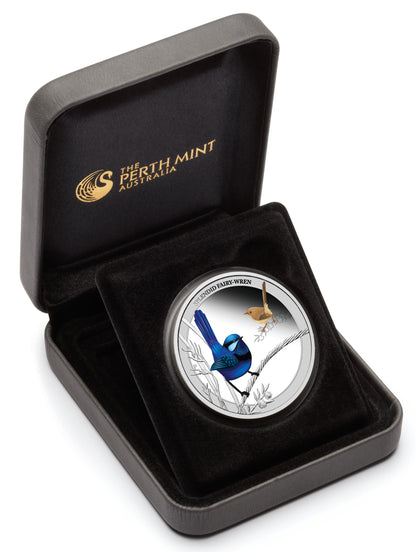 2013 50c Birds of Australia Splendid Fairy-Wren 1/2oz Silver Coloured Proof Coin