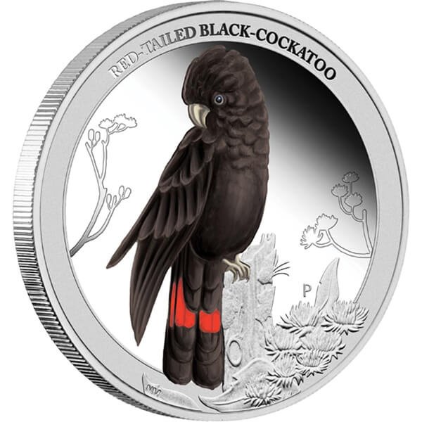 2013 50c Birds of Australia Red-Tailed Black-Cockatoo 1/2oz Silver Coloured Proof Coin