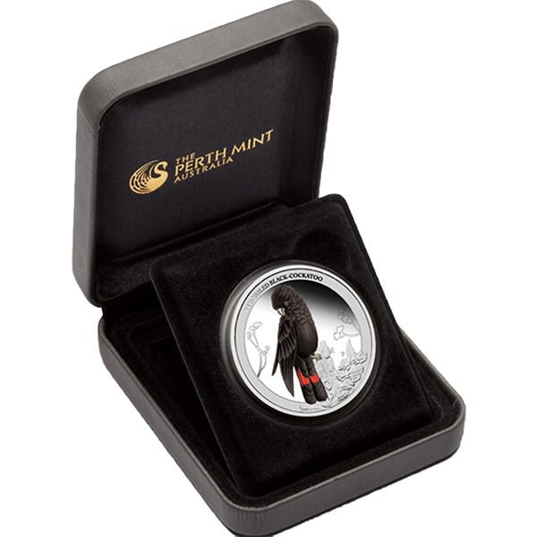 2013 50c Birds of Australia Red-Tailed Black-Cockatoo 1/2oz Silver Coloured Proof Coin
