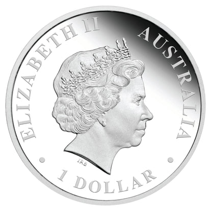 2014 $1 Australian Antarctic Territory Wandering Albatross 1oz Silver Coloured Proof Coin