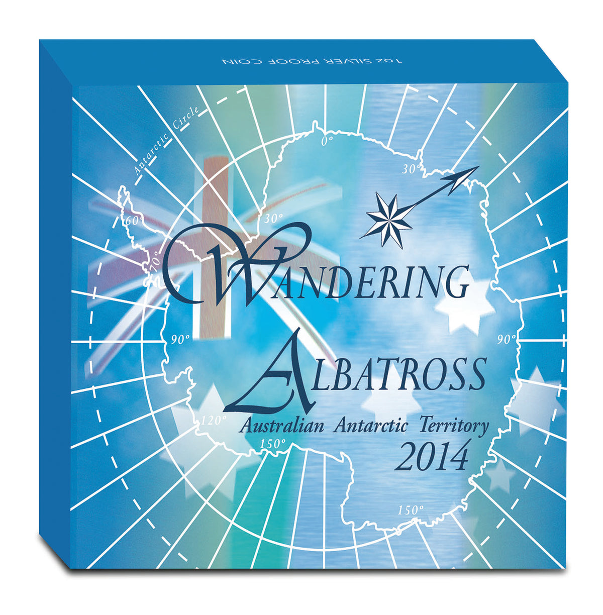 2014 $1 Australian Antarctic Territory Wandering Albatross 1oz Silver Coloured Proof Coin