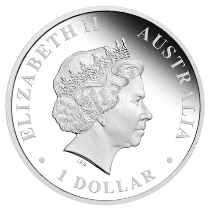 2015 $1 Australian Antarctic Territory Elephant Seal 1oz Silver Coloured Proof Coin