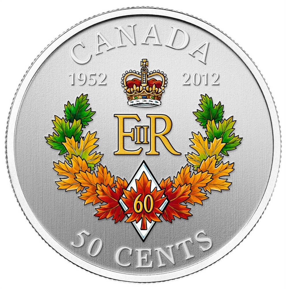 Canada 2012 50c The Queen's Diamond Jubilee Silver Plated Coin