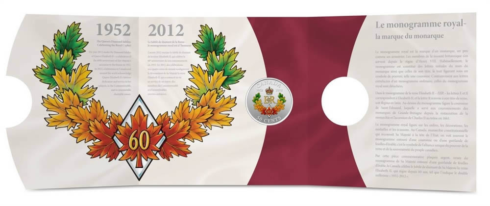 Canada 2012 50c The Queen's Diamond Jubilee Silver Plated Coin