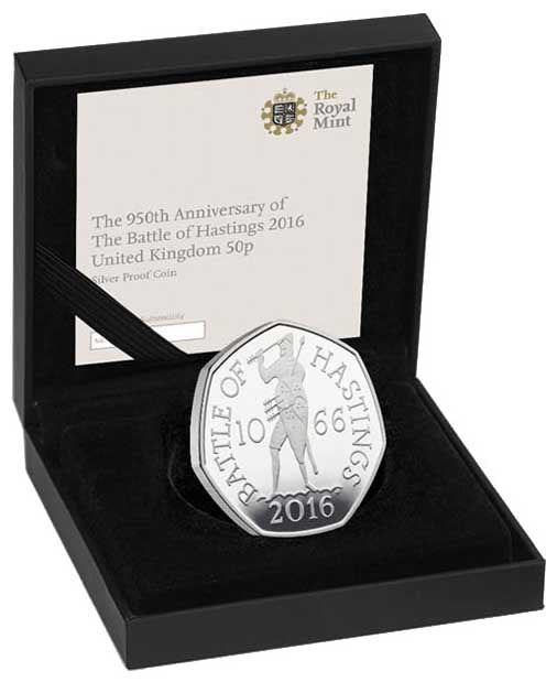 UK 2016 50p The 950th Anniversary of The Battle of Hastings Silver Proof Coin