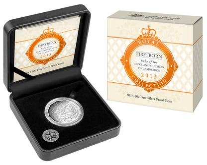 2013 50c Royal Collection First Born Baby of The Duke and Duchess of Cambridge Silver Proof Coin