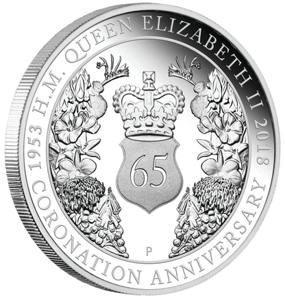 2018 $1 65th Coronation Anniversary of Her Majesty Queen Elizabeth II 1oz Silver Proof Coin