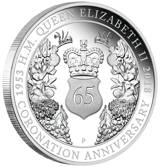 2018 $1 65th Coronation Anniversary of Her Majesty Queen Elizabeth II 1oz Silver Proof Coin