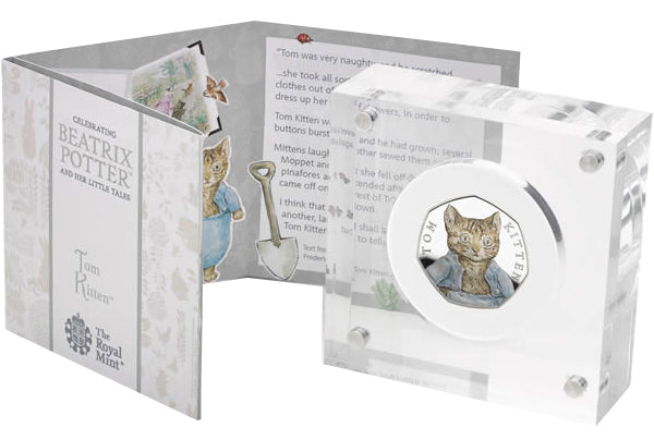UK 2017 50p Celebrating Beatrix Potter and Her Little Tales Tom Kitten Silver Coloured Proof Coin