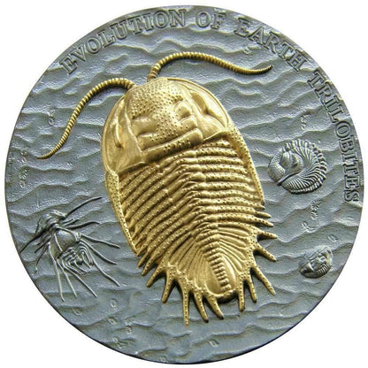 Niue 2016 $2 Evolution of Earth Trilobites Ruthenium and Selectively Gold Plated 2oz Silver Coin