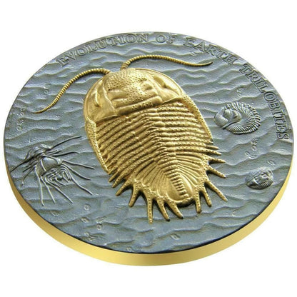 Niue 2016 $2 Evolution of Earth Trilobites Ruthenium and Selectively Gold Plated 2oz Silver Coin
