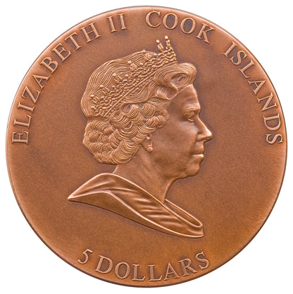 Cook Islands 2009 $5 Meteorite Impacts 400th Anniversary of The Observation of Mars Silver Antiqued Coin