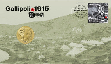 2015 $1 Centenary of WWI Gallipoli Simpson & His Donkey PNC