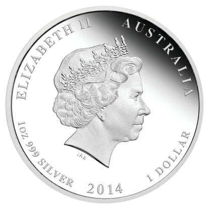 2014 $1 100th Anniversary Australian Military Aviation 1oz Silver Coloured Proof Coin