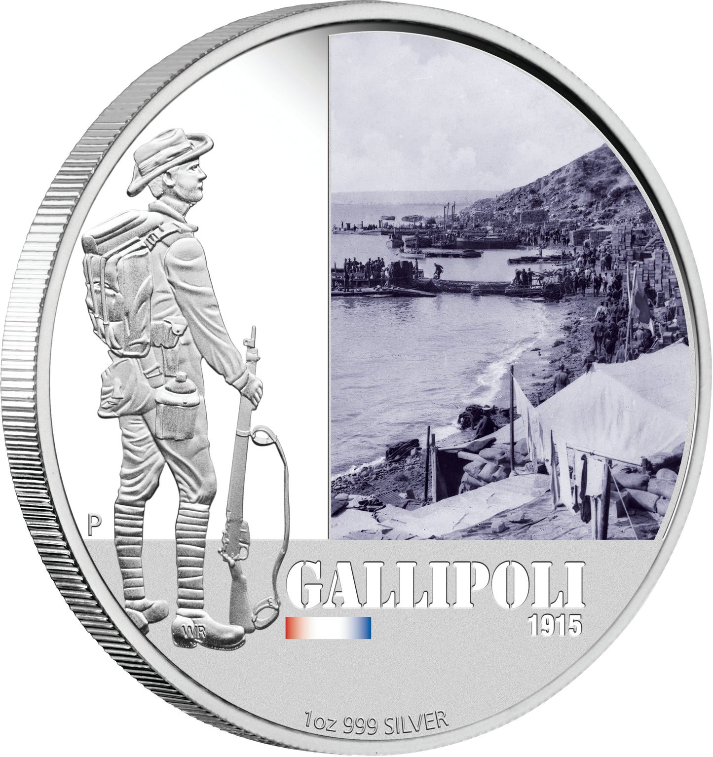 2011 $1 Famous Battles In Australian History Gallipoli 1oz Silver Coloured Proof Coin