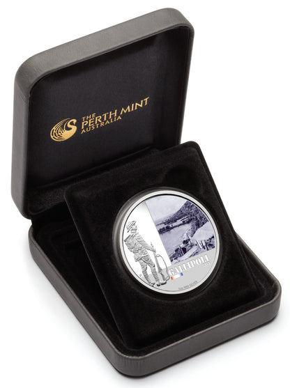 2011 $1 Famous Battles In Australian History Gallipoli 1oz Silver Coloured Proof Coin