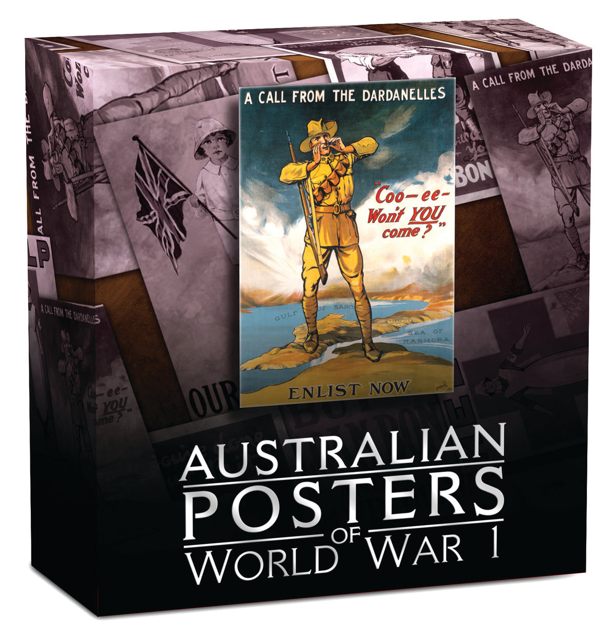 2014 $1 Australian Posters of World War I Enlistment 1oz Silver Coloured Proof Rectangle Shaped Coin