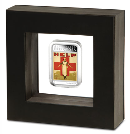 2015 $1 Australian Posters of World War I Red Cross 1oz Silver Coloured Proof Rectangle Shaped Coin