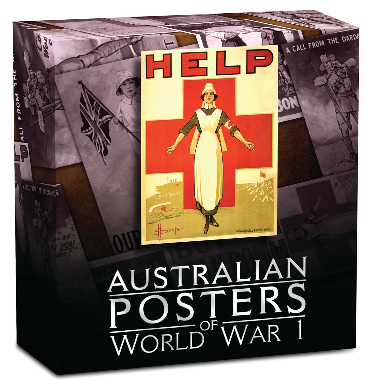 2015 $1 Australian Posters of World War I Red Cross 1oz Silver Coloured Proof Rectangle Shaped Coin