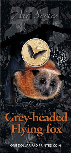 2011 $1 Air Series Grey Headed Flying Fox Coloured Uncirculated Coin