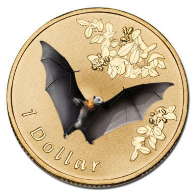 2011 $1 Air Series Grey Headed Flying Fox Coloured Uncirculated Coin