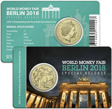 2018 $1 WMF Special 'Brandenburg Gate' Privy Mark Uncirculated Coin