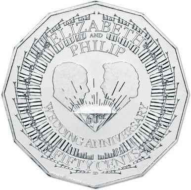 2007 50c Royal 60th Wedding Anniversary Uncirculated Coin