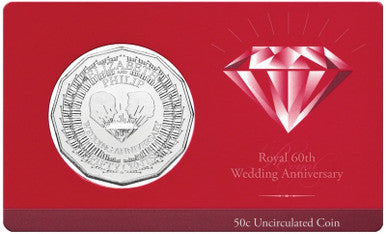 2007 50c Royal 60th Wedding Anniversary Uncirculated Coin