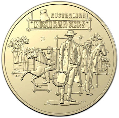 2019 $1 Australian Bushrangers The Bold The Bad and The Ugly 'C' Mintmark Uncirculated 5 Coin Set