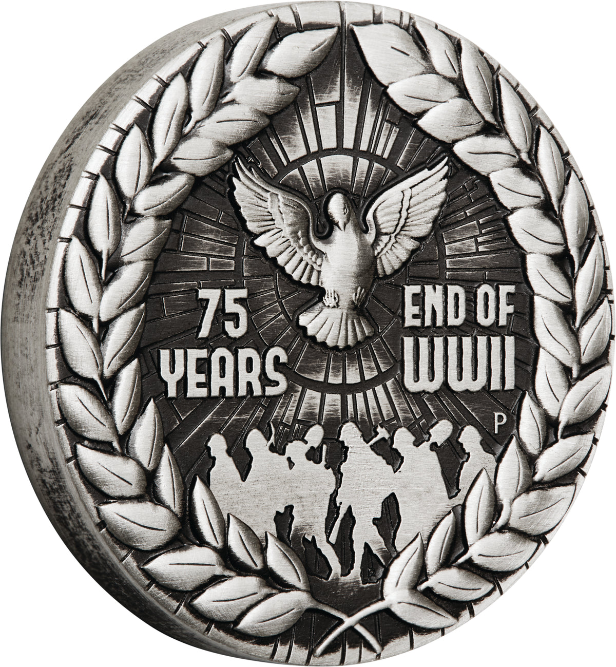 2020 $2 Commemorating The 75th Anniversary of The End of World War II 2oz Silver Antiqued Coin