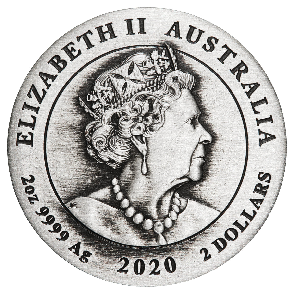 2020 $2 Commemorating The 75th Anniversary of The End of World War II 2oz Silver Antiqued Coin