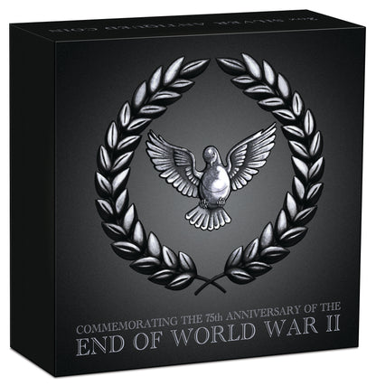 2020 $2 Commemorating The 75th Anniversary of The End of World War II 2oz Silver Antiqued Coin
