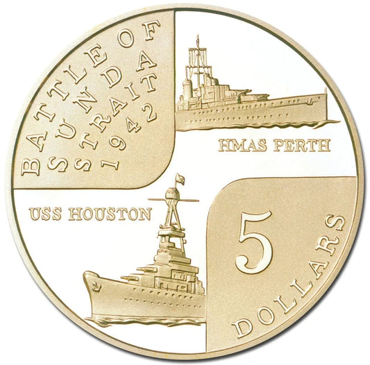2002 $5 Battle of Sunda Strait Aluminium Bronze Proof Coin