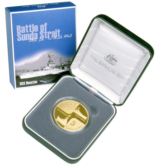 2002 $5 Battle of Sunda Strait Aluminium Bronze Proof Coin