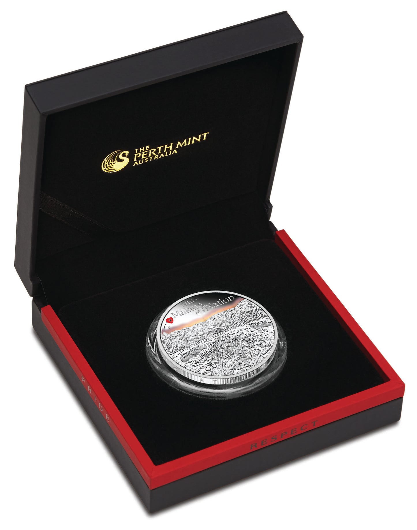 2015 $1 The ANZAC Spirit 100th Anniversary Making of A Nation 1oz Silver Coloured Proof Coin
